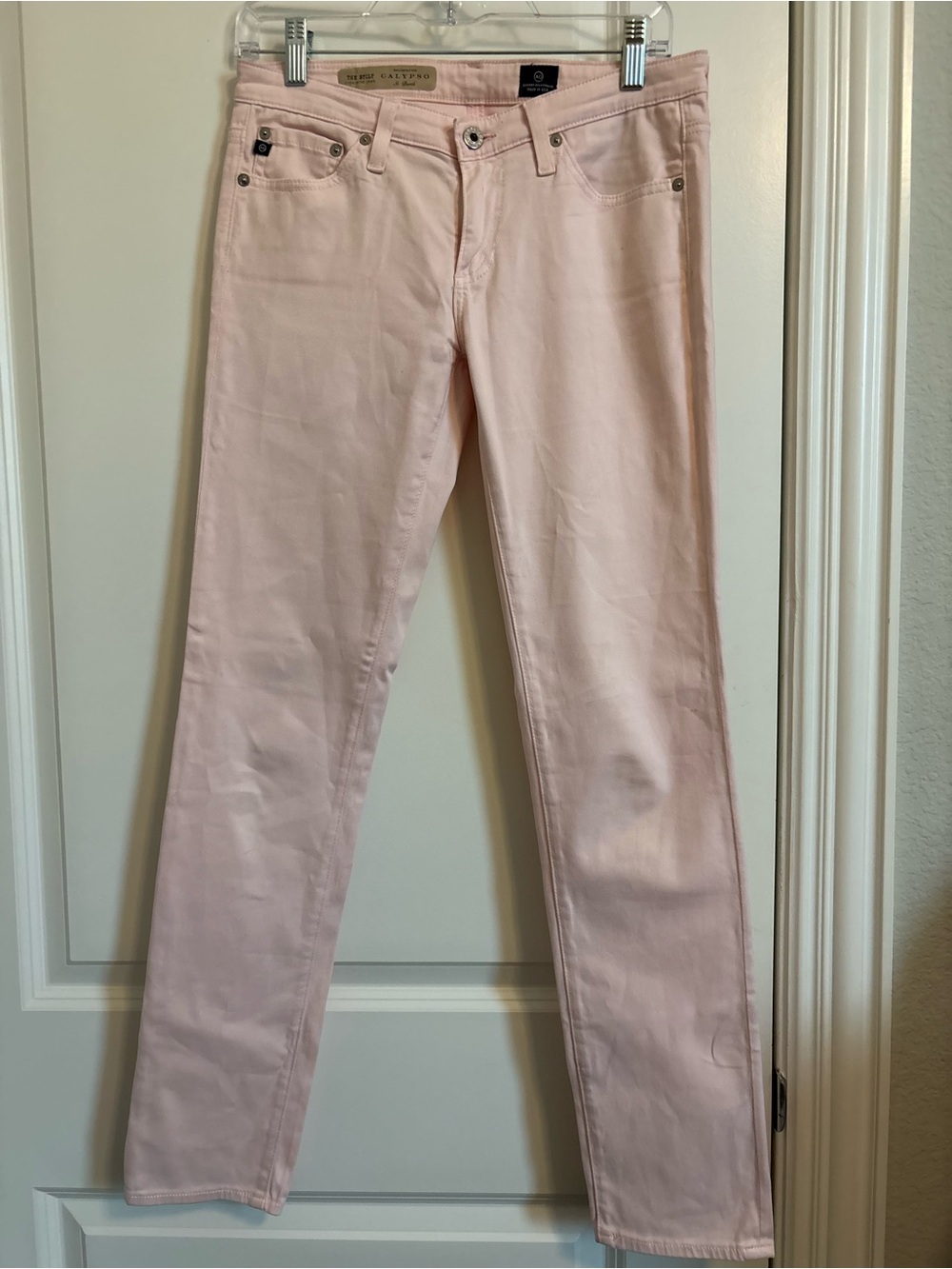 AG Adriano Goldschmidt Light Pink Jeans - The Stilt Cigarette Jeans 27R